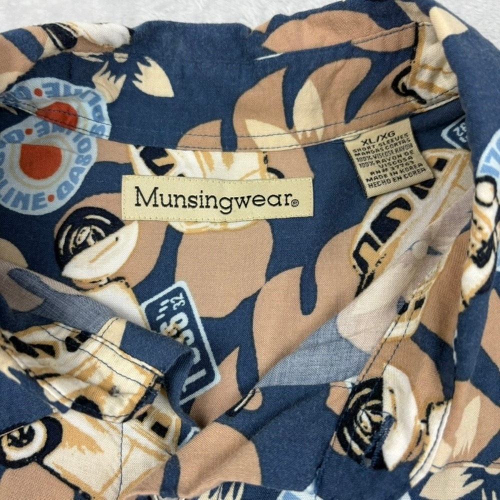 Munsingwear Mens XL/XG Hawaiian‎ Shirt 1956 Car Scooter Print Rockabilly Retro - Picture 3 of 9